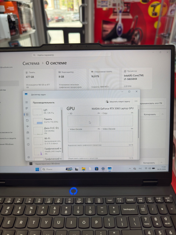 Ноутбук Lenovo Legion Y7000 IRX10 intel core i7-14650, RTX 5060,